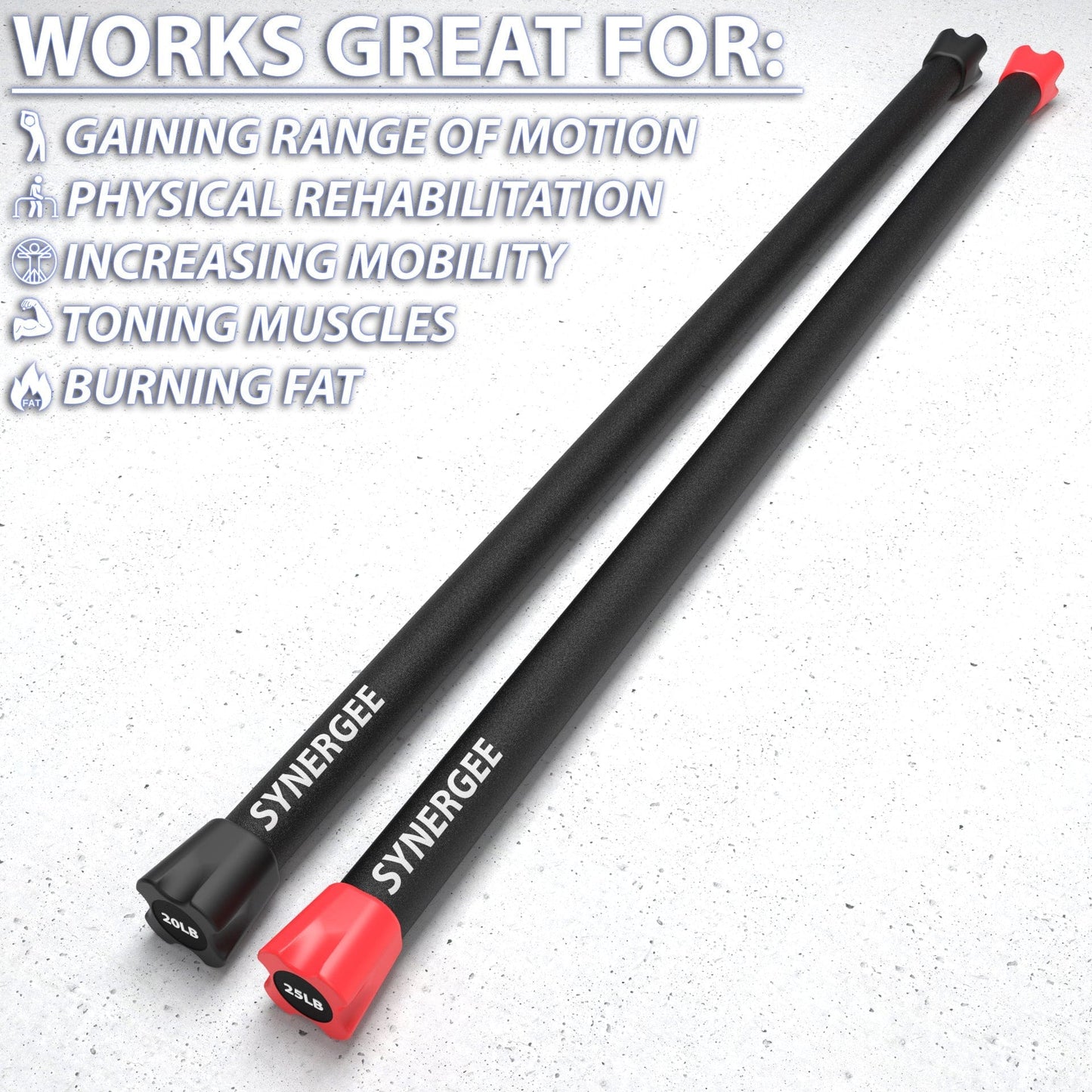Synergee Weighted Workout Bars - Grit Grind Strength