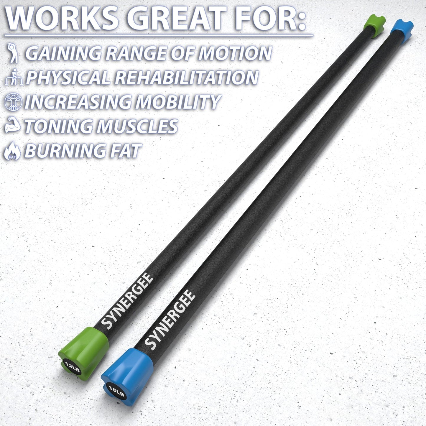 Synergee Weighted Workout Bars - Grit Grind Strength