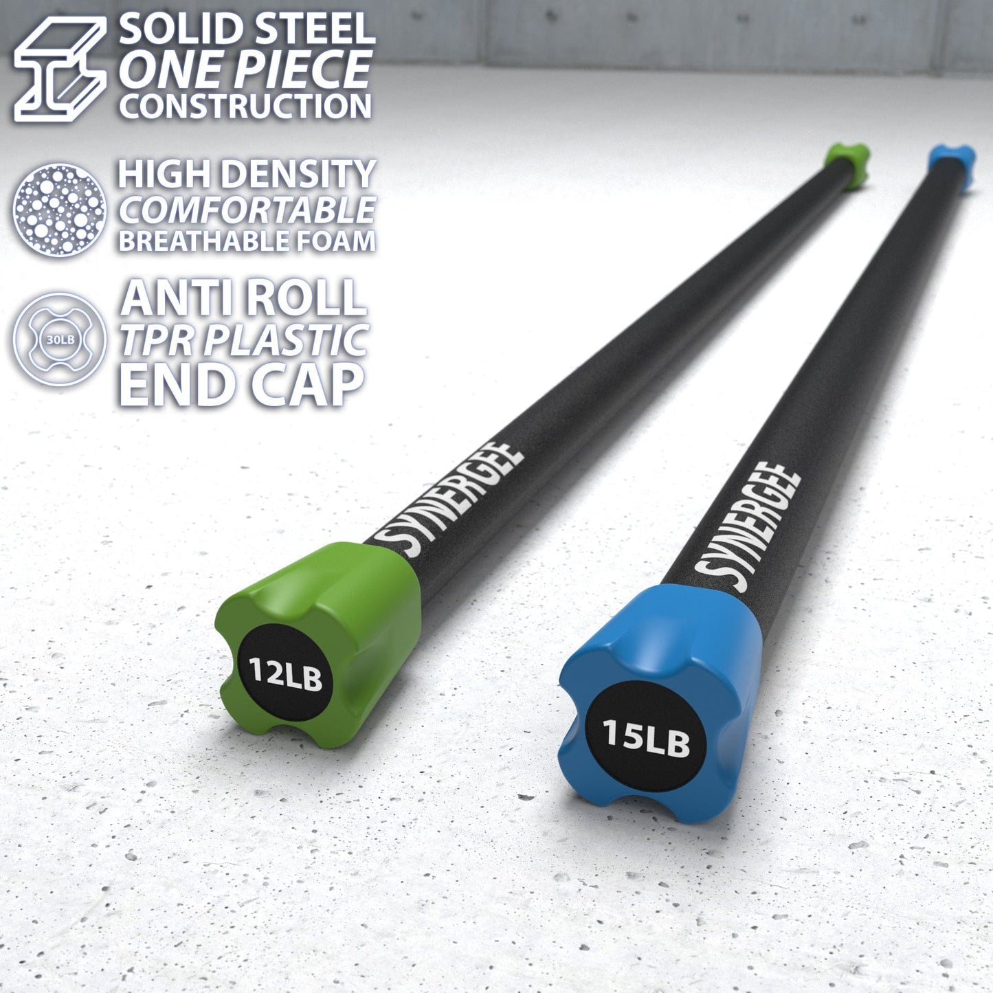 Synergee Weighted Workout Bars - Grit Grind Strength
