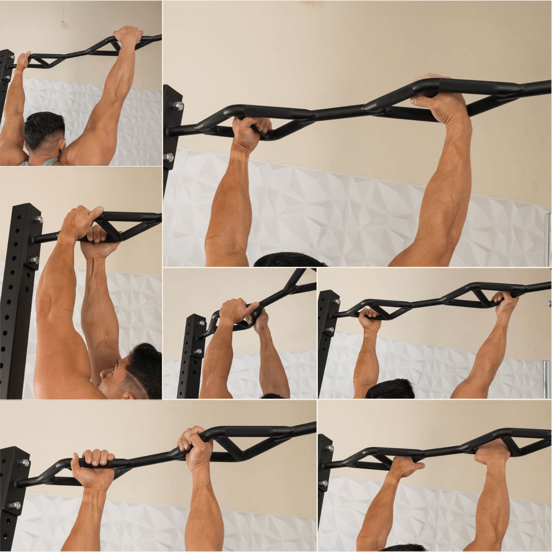 TGrip Commercial 4' Wide Rig - 3x3 Steel - Functional Multi - Grip Pull - Up - Sandwich Style J - Hooks - Grit Grind Strength
