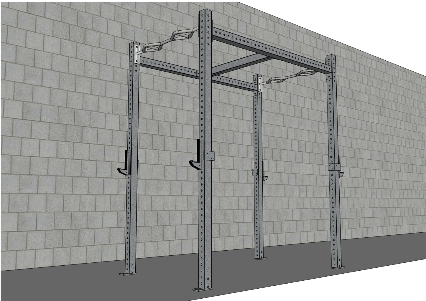 TGrip Commercial 4' Wide Rig - 3x3 Steel - Functional Multi - Grip Pull - Up - Sandwich Style J - Hooks - Grit Grind Strength