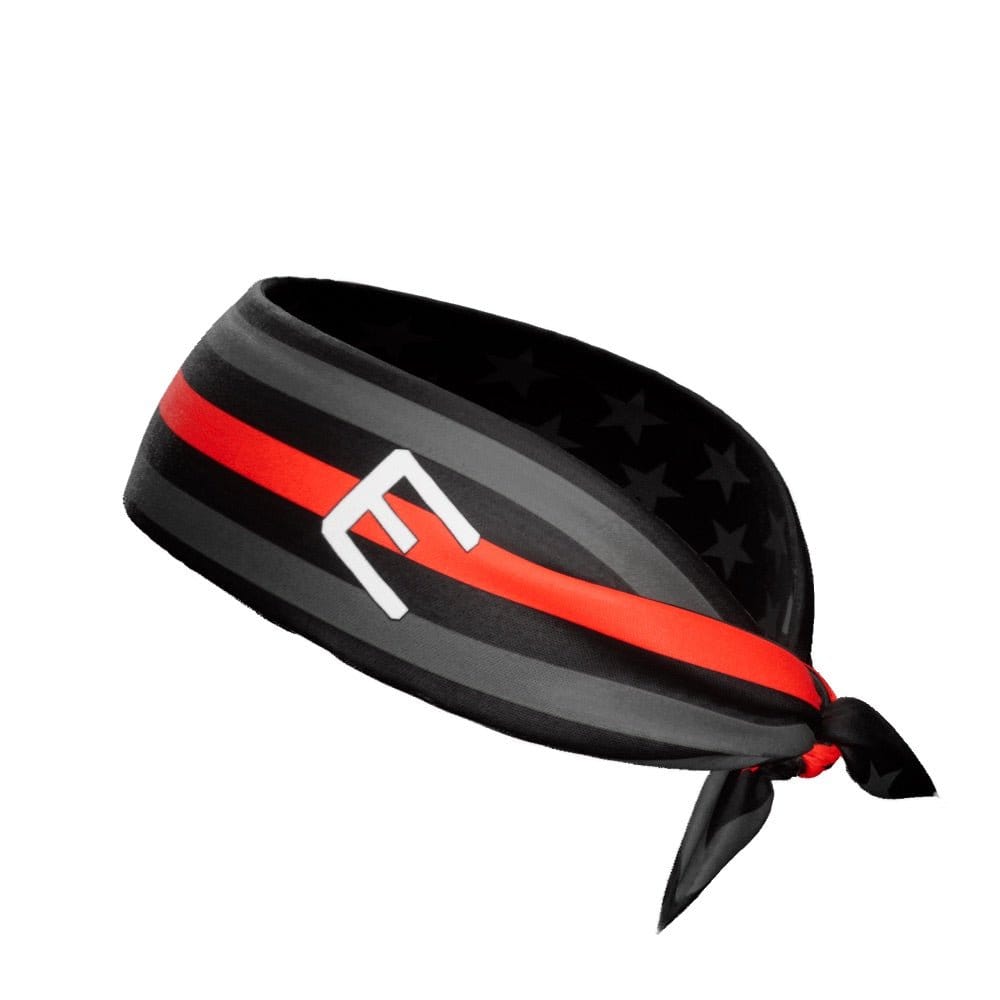 Thin Red Line Tie Headband - Grit Grind Strength