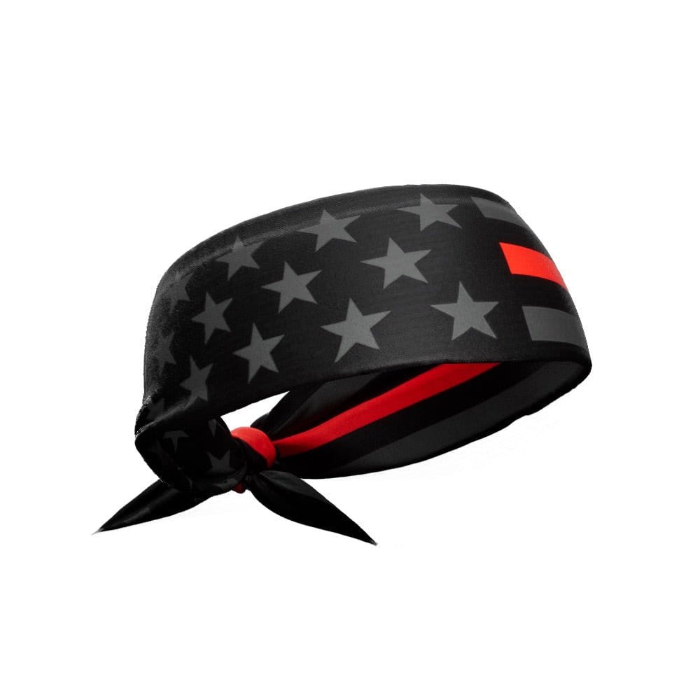 Thin Red Line Tie Headband - Grit Grind Strength