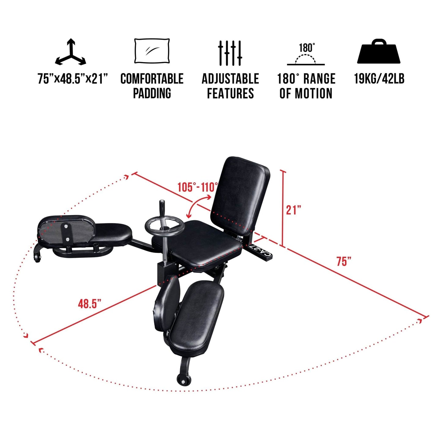 Valor Fitness Exercise Benches Seated Leg Stretch Machine