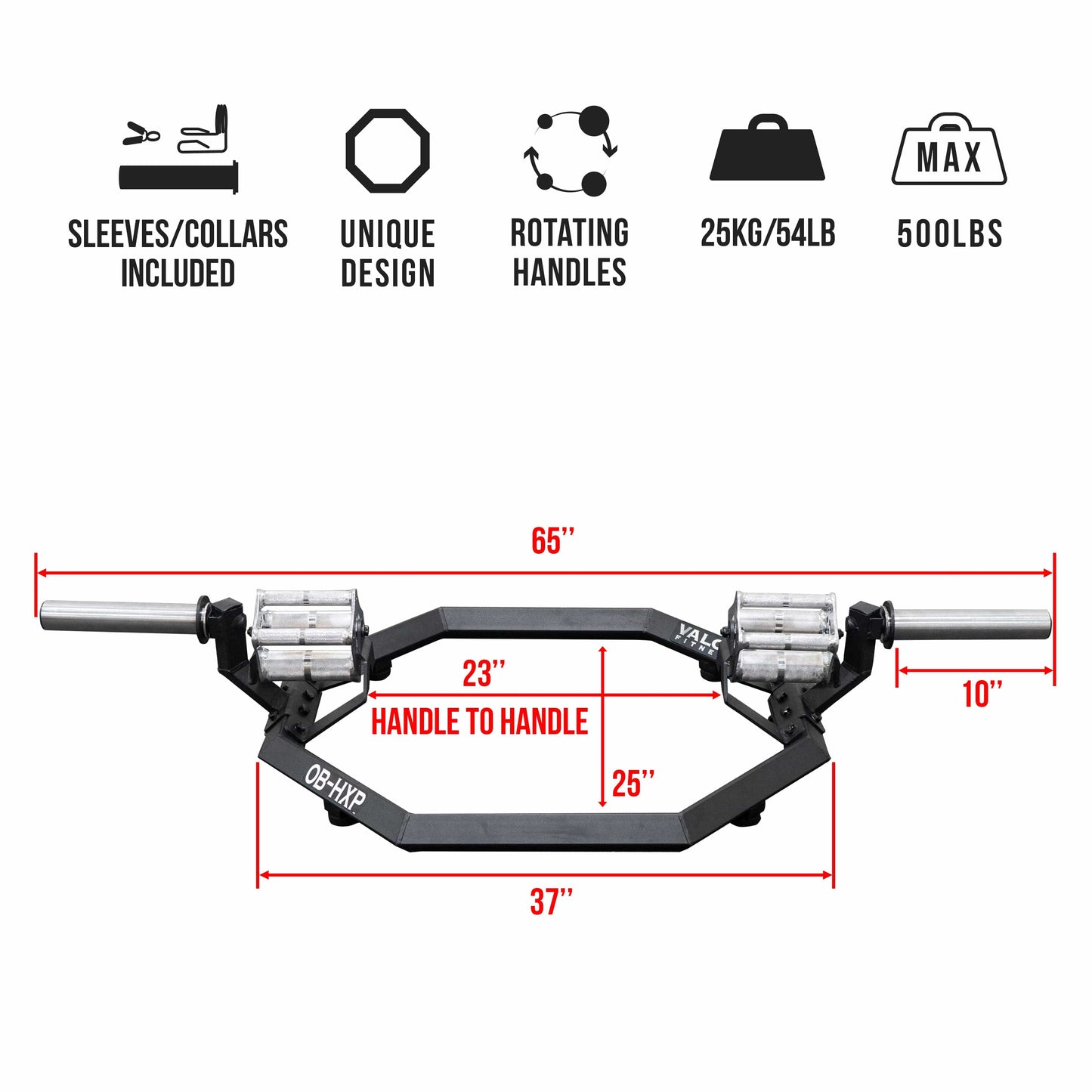 Valor Fitness Weight Bars Standard Multi Grip Trap Bar