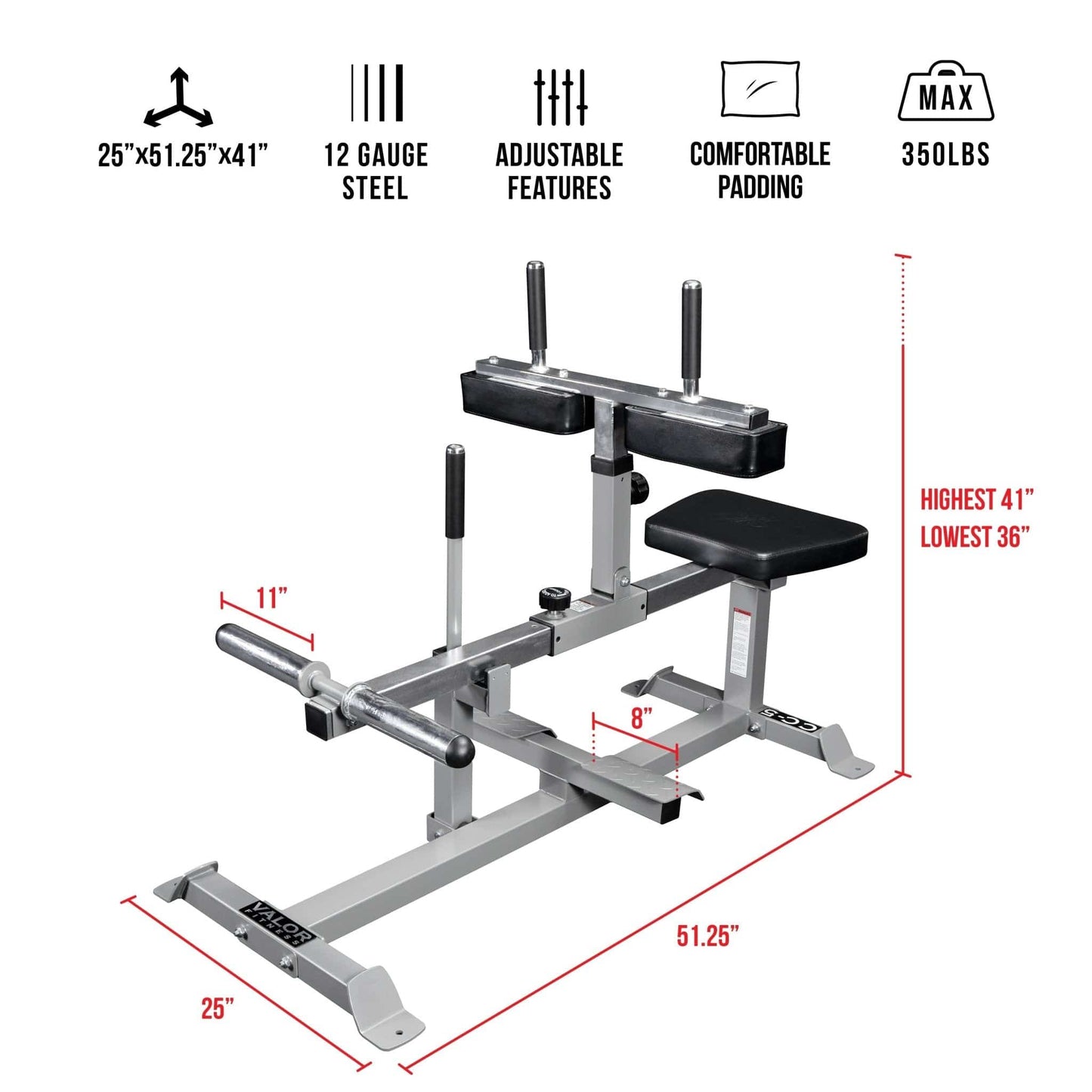 Valor Fitness Weight Lifting Machines & Racks Seated Calf Raise Machine Plate Loaded