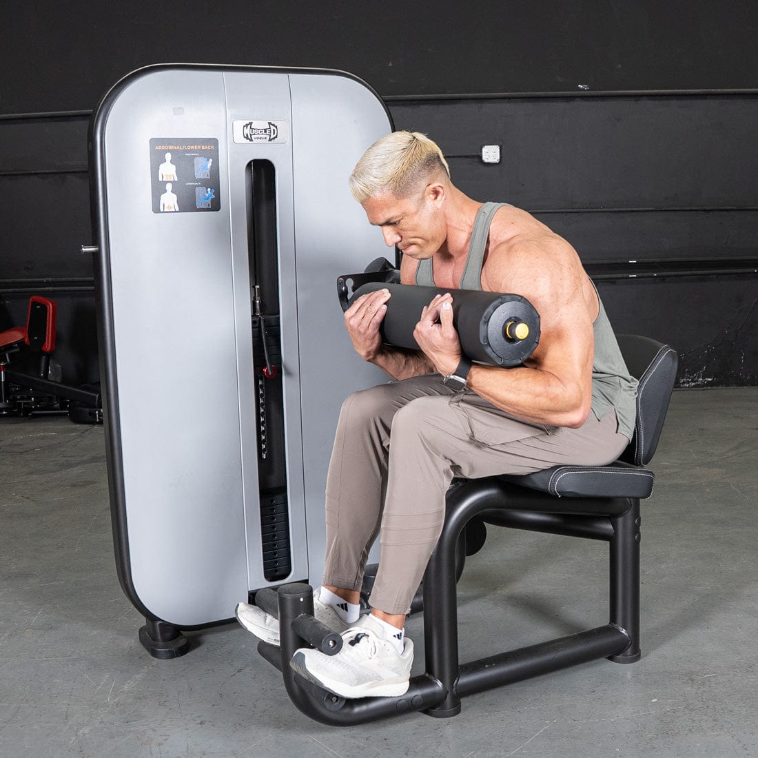 Vogue AB/Back Combo - Muscle D Fitness - Adjustable - Pin Selectorized - Abdominal Back Workouts - Grit Grind Strength