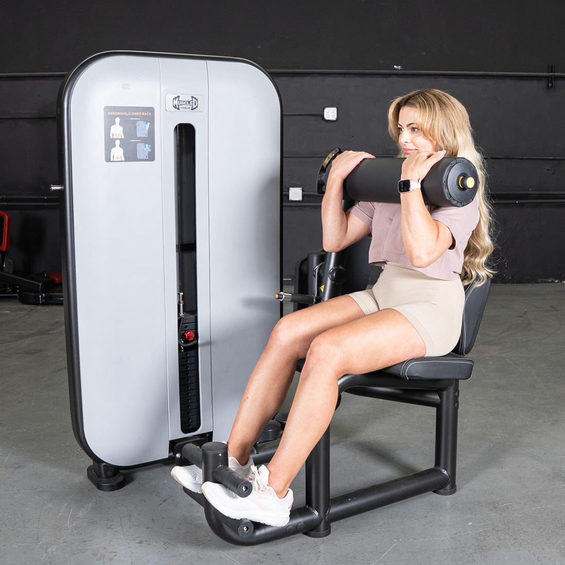 Vogue AB/Back Combo - Muscle D Fitness - Adjustable - Pin Selectorized - Abdominal Back Workouts - Grit Grind Strength