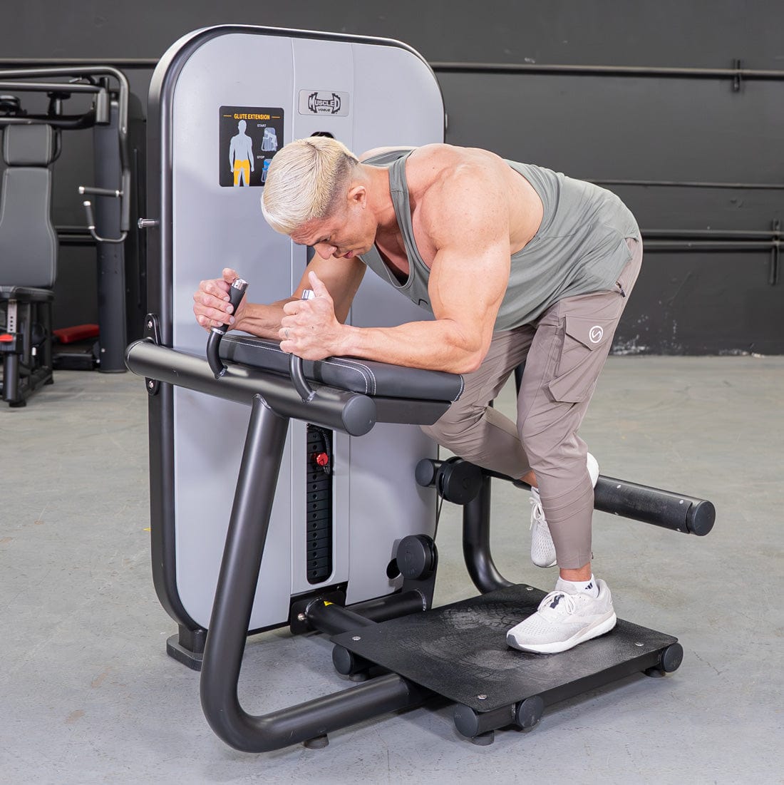 Vogue Glute Extension Machine | Muscle D Fitness Commercial Gym - Grit Grind Strength