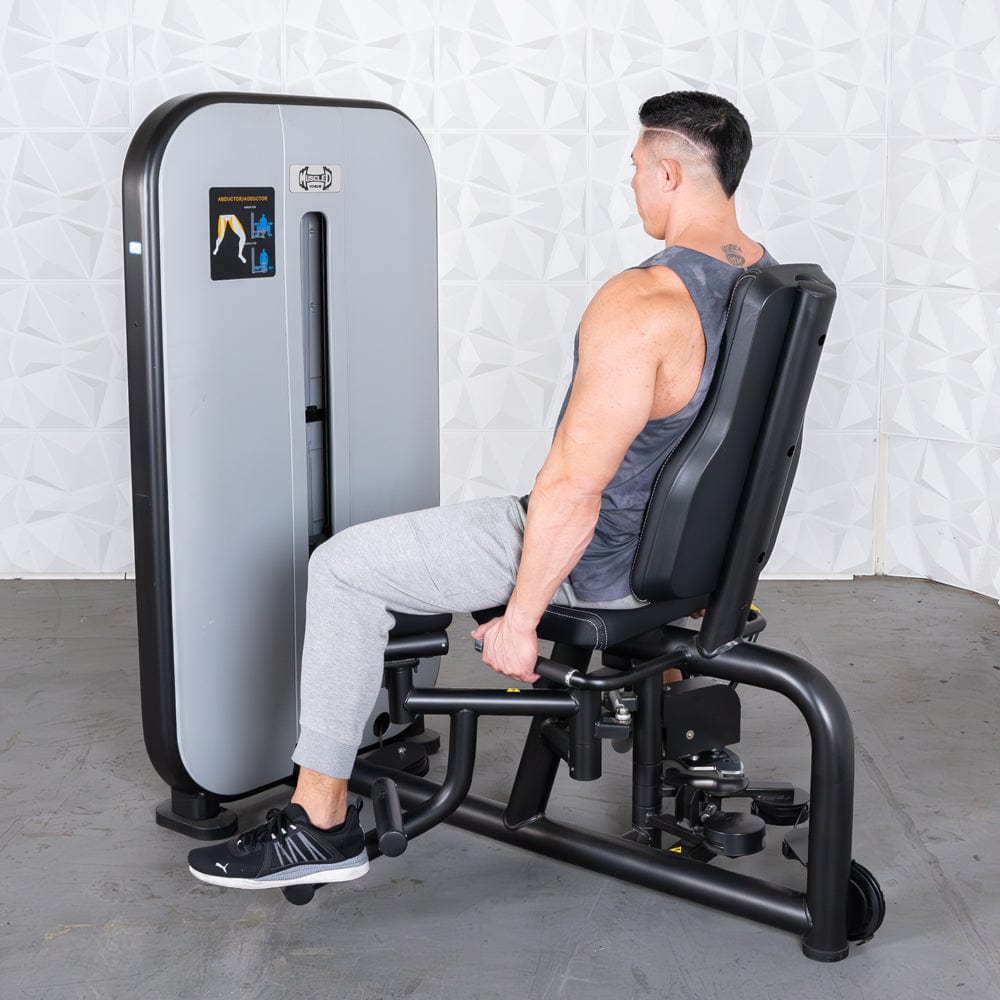 Vogue Inner/Outer Thigh - Muscle D Fitness - Adjustable Seat - Pin Selectorized - Leg Workout Combo - Grit Grind Strength