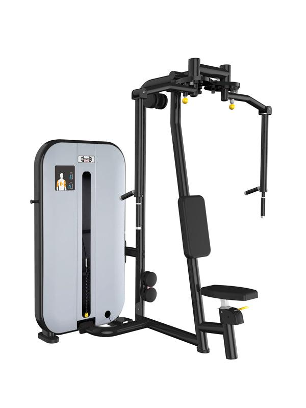 Vogue Pec Deck/Rear Delt - Muscle D Fitness - Adjustable Seat - Pin Selectorized - Chest Back Workout Combo - Grit Grind Strength