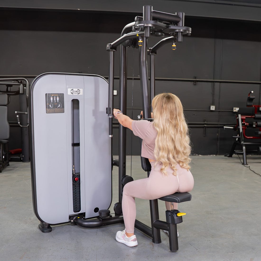Vogue Pec Deck/Rear Delt - Muscle D Fitness - Adjustable Seat - Pin Selectorized - Chest Back Workout Combo - Grit Grind Strength