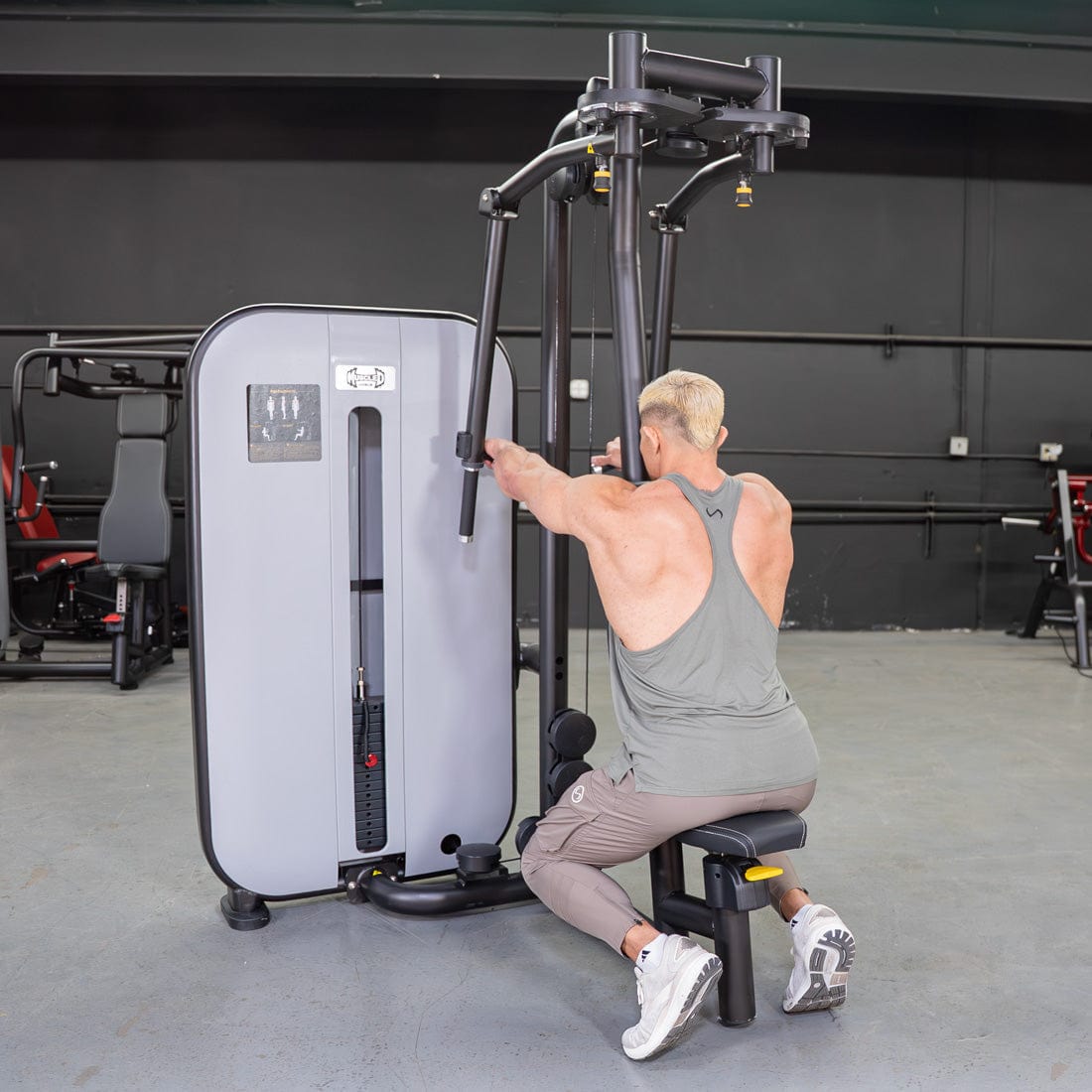 Vogue Pec Deck/Rear Delt - Muscle D Fitness - Adjustable Seat - Pin Selectorized - Chest Back Workout Combo - Grit Grind Strength
