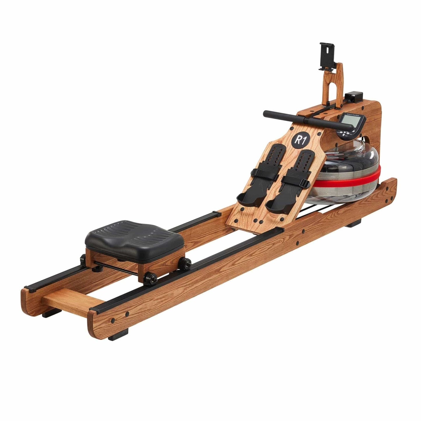 Water Rower - Muscle D Fitness - Wooden Seated Adjustable Water Rower - Grit Grind Strength