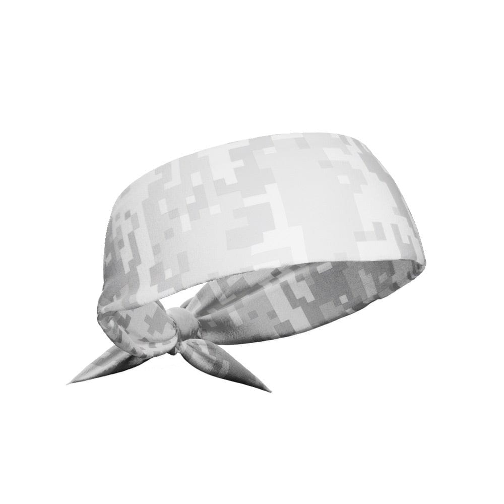 White Digi Camo Tie Headband - Grit Grind Strength
