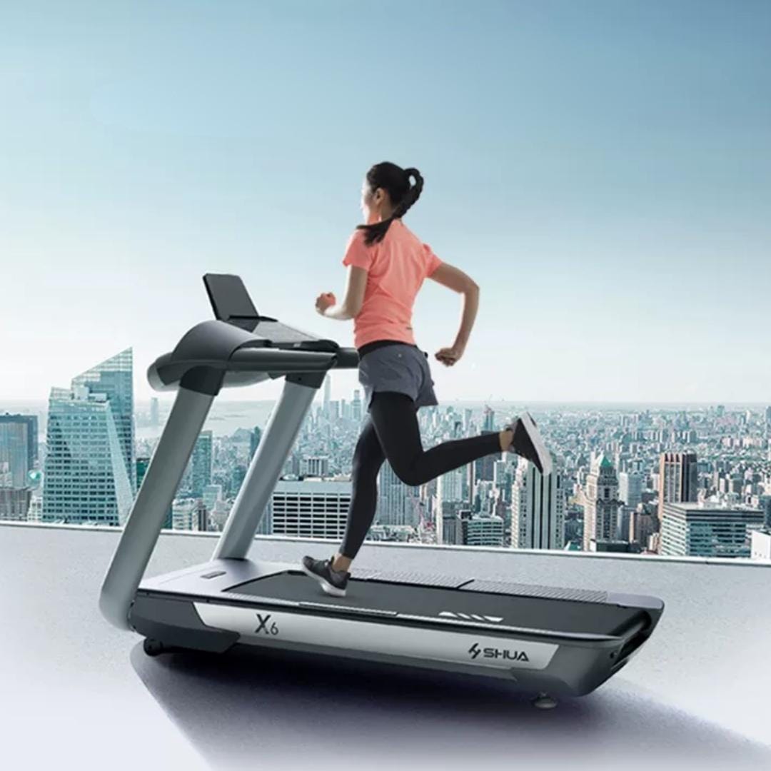X6 Light Commercial Treadmill - Muscle D Fitness - LED Console - Cup Holder - Grit Grind Strength