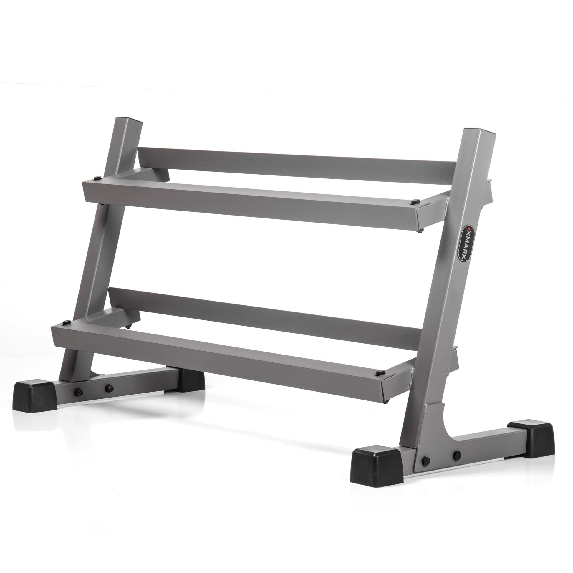 10 to 50 lbs. Rubber Hex Dumbbell Pairs Includes 2 - Tier Storage Rack - Grit Grind Strength