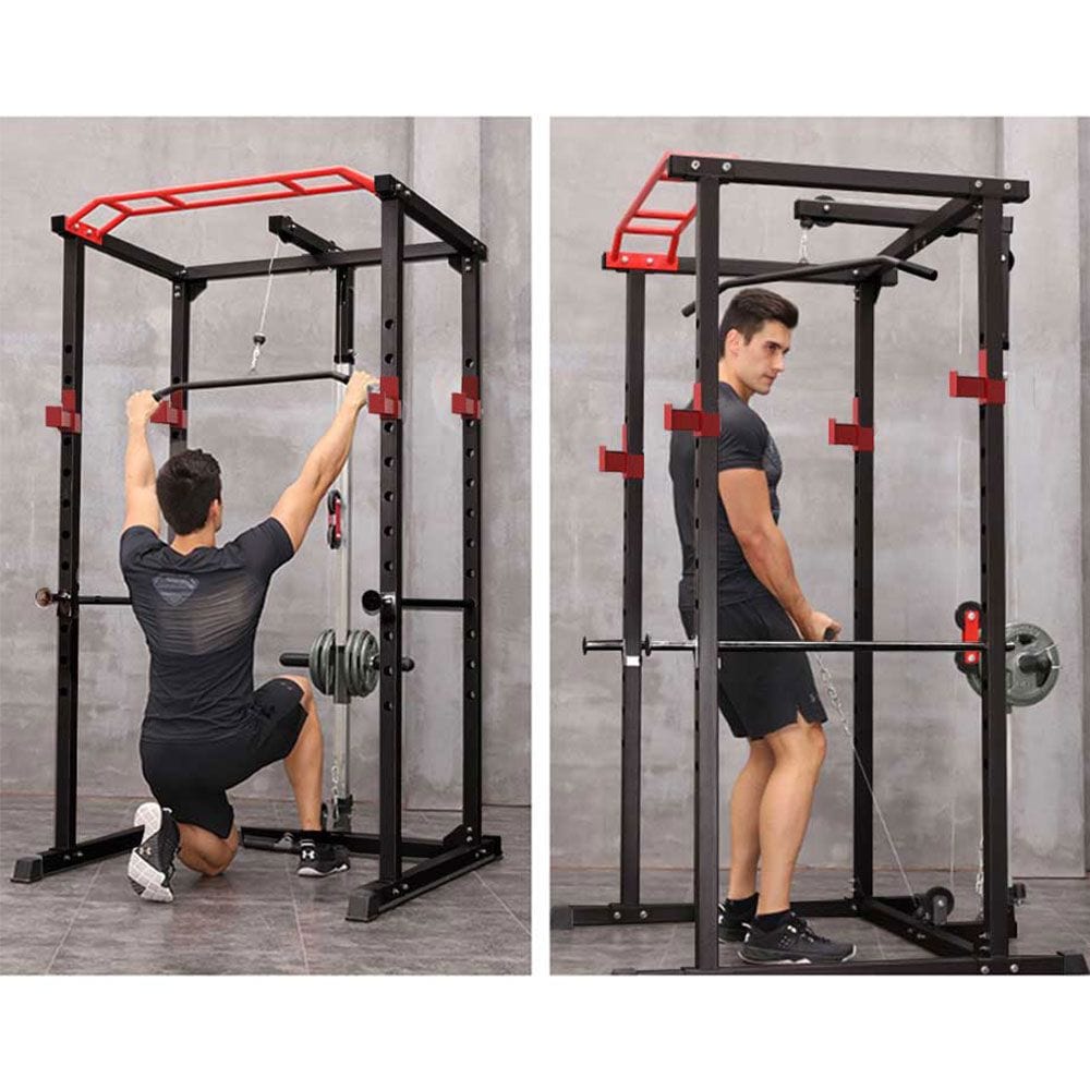 1000 lbs. Multi - functional Power Cage, Home Adjustable Pull up power Rack Comprehensive Fitness Barbell Rack - Grit Grind Strength