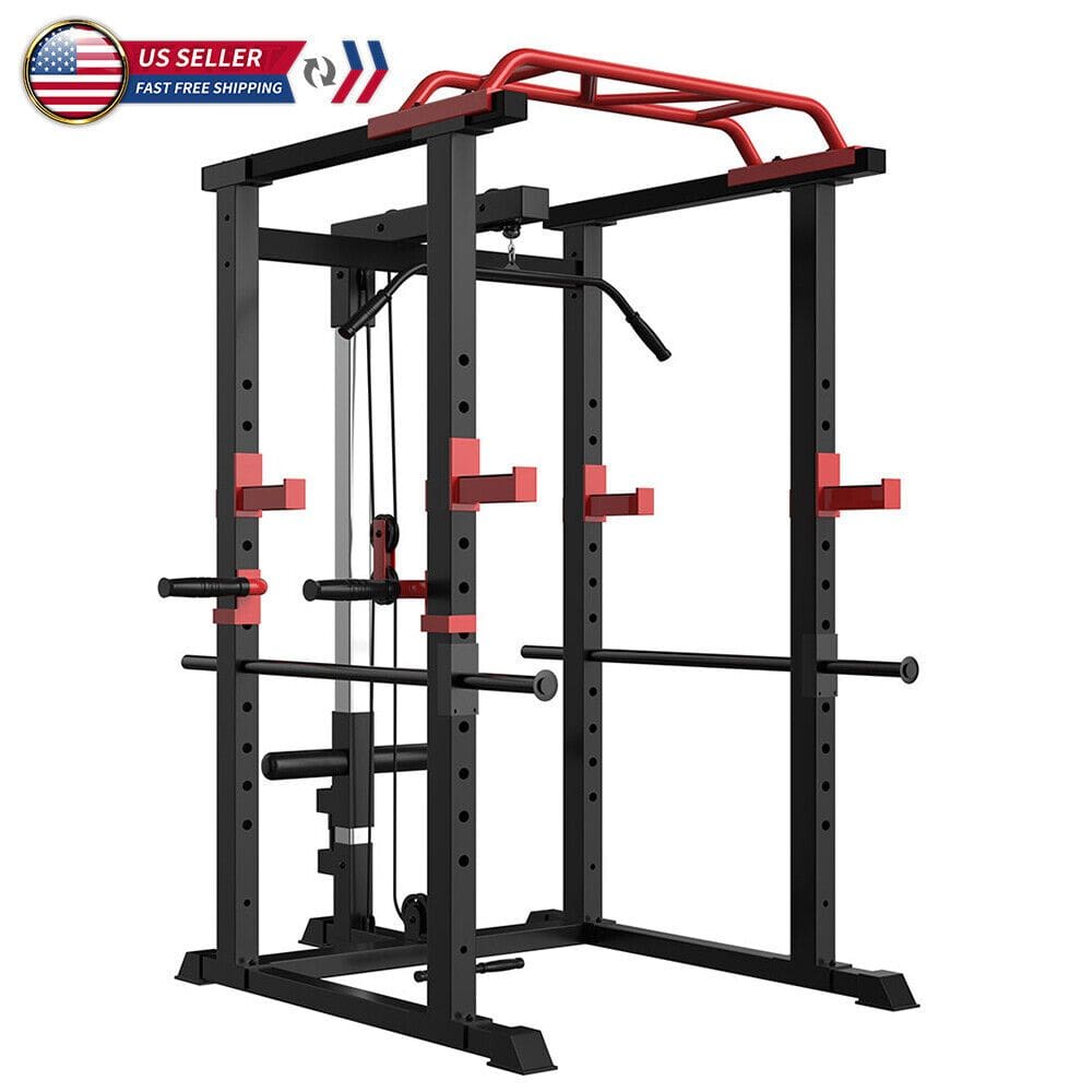 1000 lbs. Multi - functional Power Cage, Home Adjustable Pull up power Rack Comprehensive Fitness Barbell Rack - Grit Grind Strength