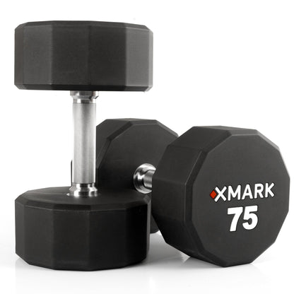 12 - Sided Commercial Urethane Dumbbells (5 - 50 lb and 5 - 75 lb Sets) - Grit Grind Strength