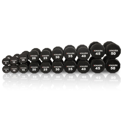 12 - Sided Commercial Urethane Dumbbells (5 - 50 lb and 5 - 75 lb Sets) - Grit Grind Strength