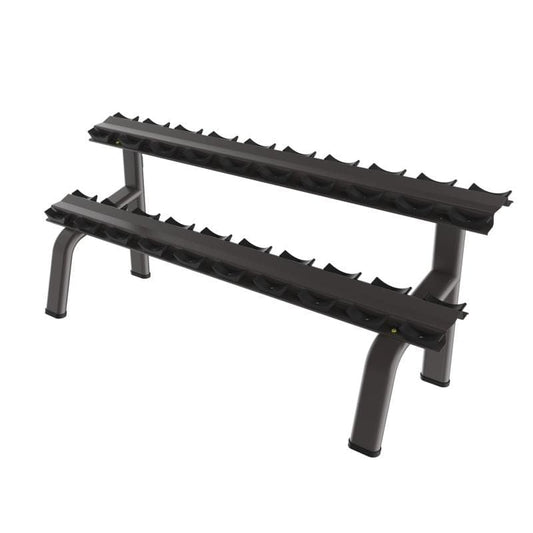 2 - Tier 10 Pairs Round Tube Dumbbell Rack - Black - Grit Grind Strength