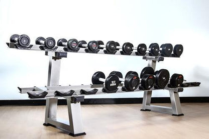 2 - Tier Dumbbell Rack - Muscle D Fitness - 10 Pair Storage - Grit Grind Strength