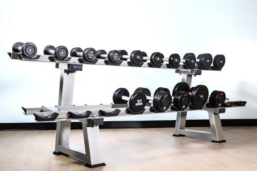 2 - Tier Dumbbell Rack - Muscle D Fitness - 10 Pair Storage - Grit Grind Strength