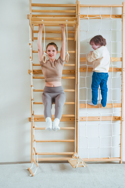 Neem Swedish Wall Ladder & Indoor Wooden Climber for Kids – Home Gym Playset - Grit Grind Strength