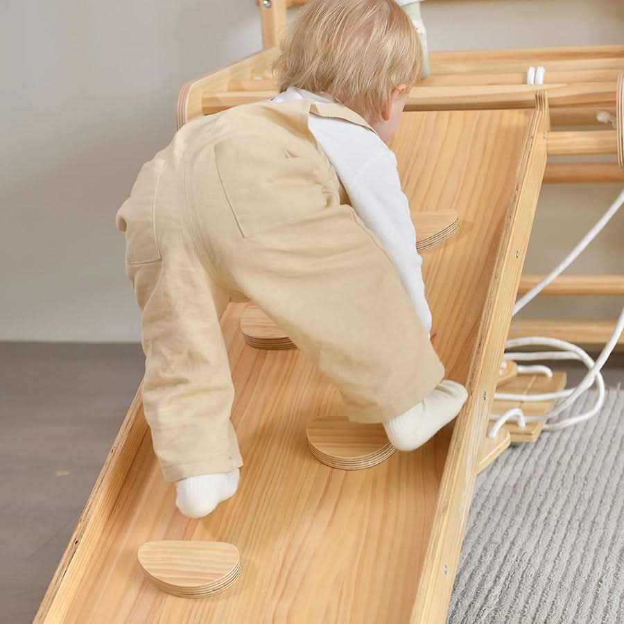 Neem Swedish Wall Ladder & Indoor Wooden Climber for Kids – Home Gym Playset - Grit Grind Strength