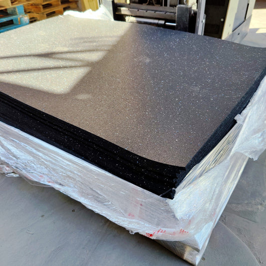 NEW BULK 300 Pack 1/2" Premium Gym Flooring 4'x6' Confetti Fleck by Hammer Clad - Grit Grind Strength