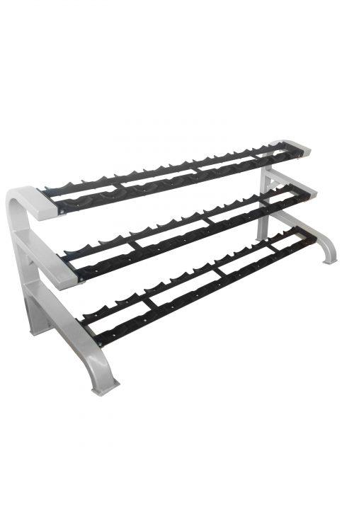 3 - Tier Dumbbell Rack - Muscle D Fitness - 15 Pair Storage - Grit Grind Strength