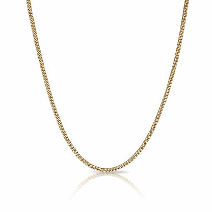 3mm Cuban Link Chain Necklace - 14K Gold Plated Stainless Steel - Grit Grind Strength