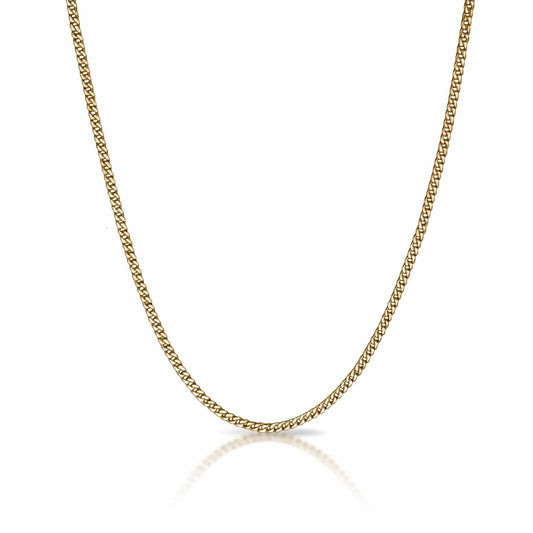 3mm Cuban Link Chain Necklace - 14K Gold Plated Stainless Steel - Grit Grind Strength