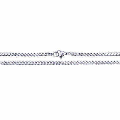 3mm Cuban Link Chain Necklace - Stainless Steel - Grit Grind Strength