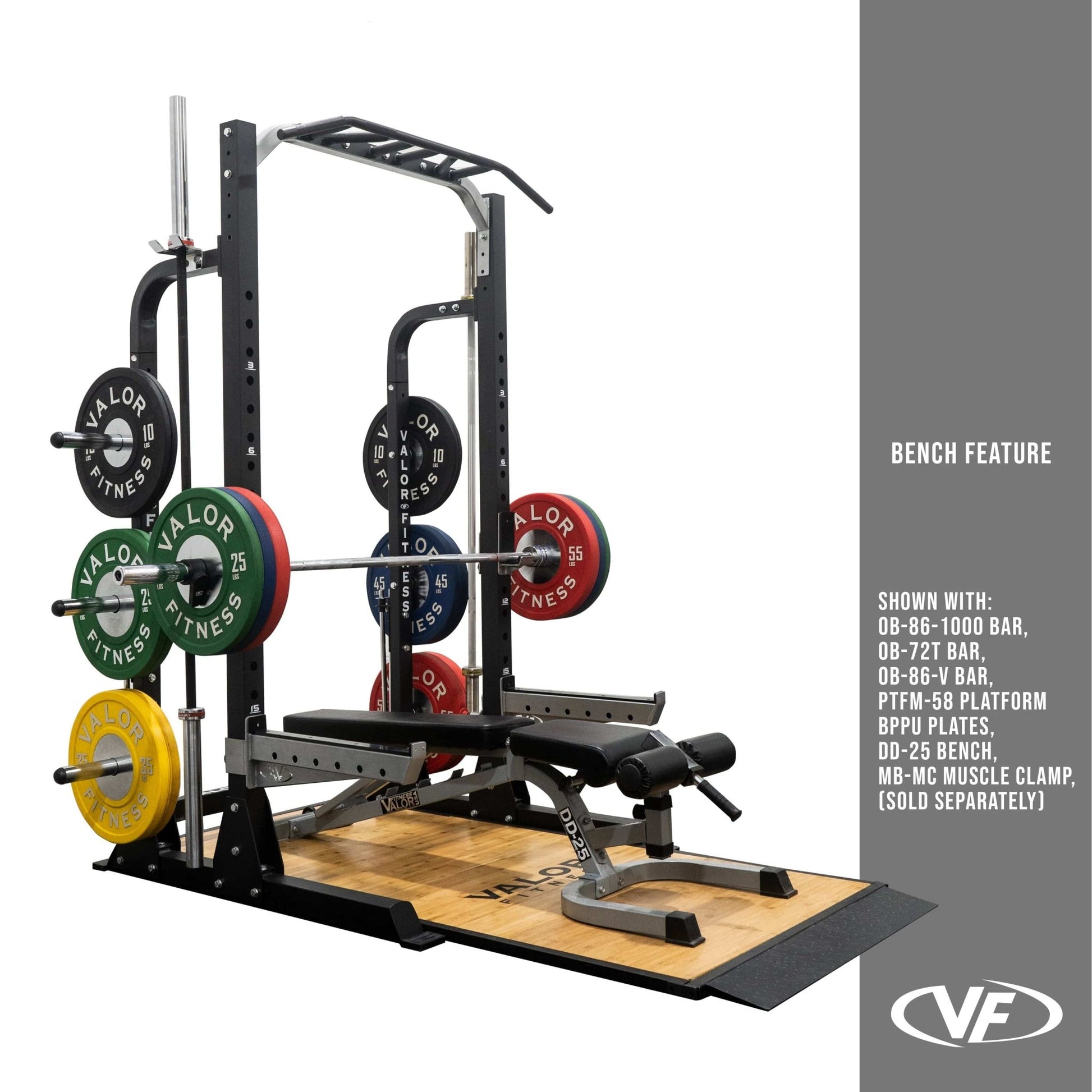 3x3 Half Rack w/ Multi Grip Pullup Bar and Plate Storage - Grit Grind Strength