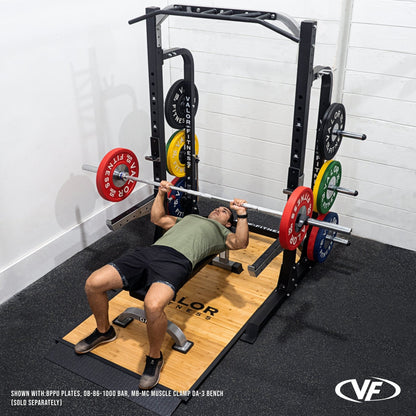 3x3 Half Rack w/ Platform, Multi Grip Bar, and Plate Storage - Grit Grind Strength