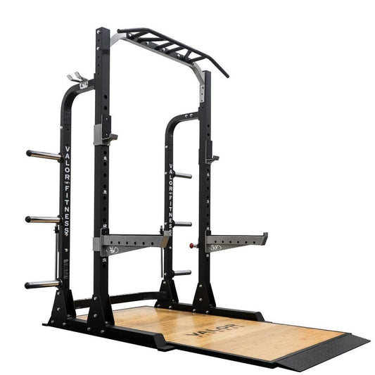 3x3 Half Rack w/ Platform, Multi Grip Bar, and Plate Storage - Grit Grind Strength