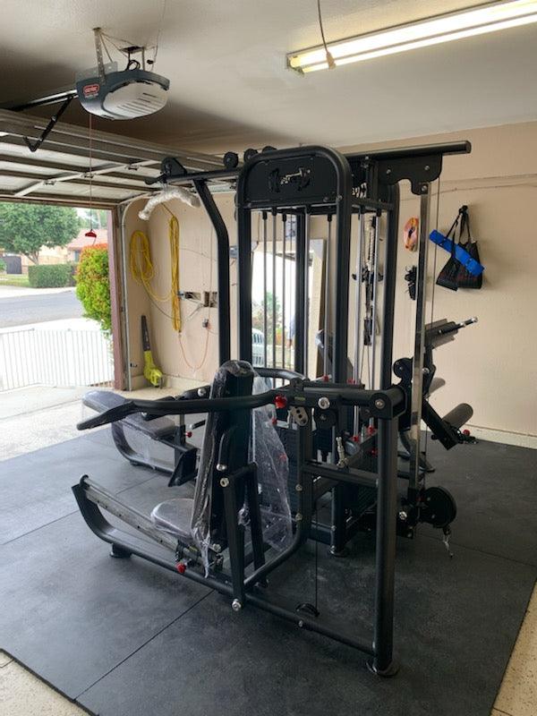 4 Stack Megatron Compact Multi - Gym - Muscle D Fitness - Space Saving - Leg Extension & Curl, Lat Pull, Low Row, Multi - Press - Grit Grind Strength