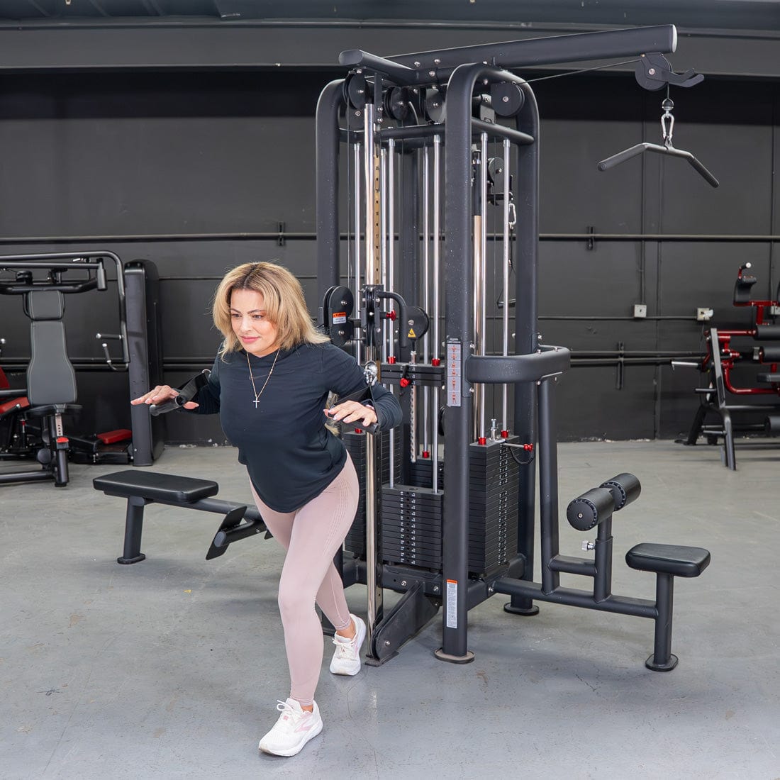4 Stack Megatron Standard Jungle Gym - 2 Colors - Muscle D Fitness - Low Row, Lat Pulldown, Single Handle Hi/low Pulley, Double Hi/Low Pulley - Grit Grind Strength