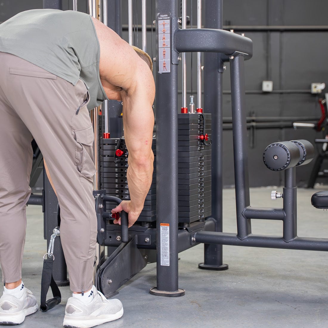 4 Stack Megatron Standard Jungle Gym - 2 Colors - Muscle D Fitness - Low Row, Lat Pulldown, Single Handle Hi/low Pulley, Double Hi/Low Pulley - Grit Grind Strength