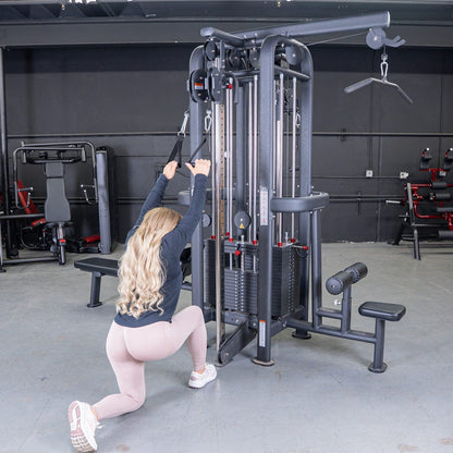 4 Stack Megatron Standard Jungle Gym - 2 Colors - Muscle D Fitness - Low Row, Lat Pulldown, Single Handle Hi/low Pulley, Double Hi/Low Pulley - Grit Grind Strength