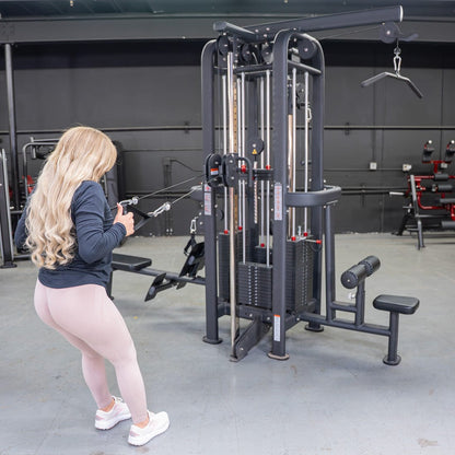 4 Stack Megatron Standard Jungle Gym - 2 Colors - Muscle D Fitness - Low Row, Lat Pulldown, Single Handle Hi/low Pulley, Double Hi/Low Pulley - Grit Grind Strength