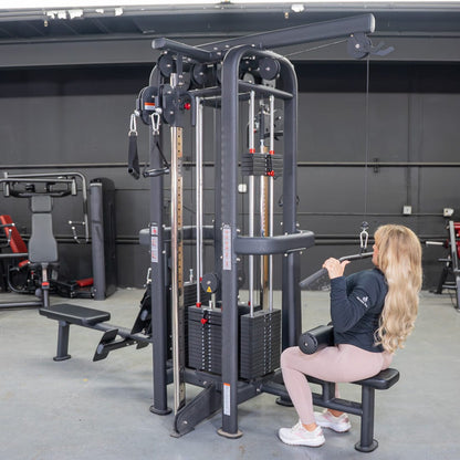 4 Stack Megatron Standard Jungle Gym - 2 Colors - Muscle D Fitness - Low Row, Lat Pulldown, Single Handle Hi/low Pulley, Double Hi/Low Pulley - Grit Grind Strength