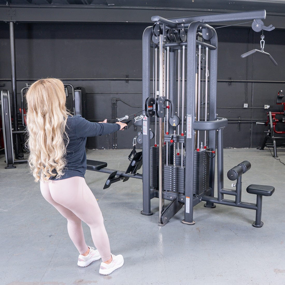 4 Stack Megatron Standard Jungle Gym - 2 Colors - Muscle D Fitness - Low Row, Lat Pulldown, Single Handle Hi/low Pulley, Double Hi/Low Pulley - Grit Grind Strength