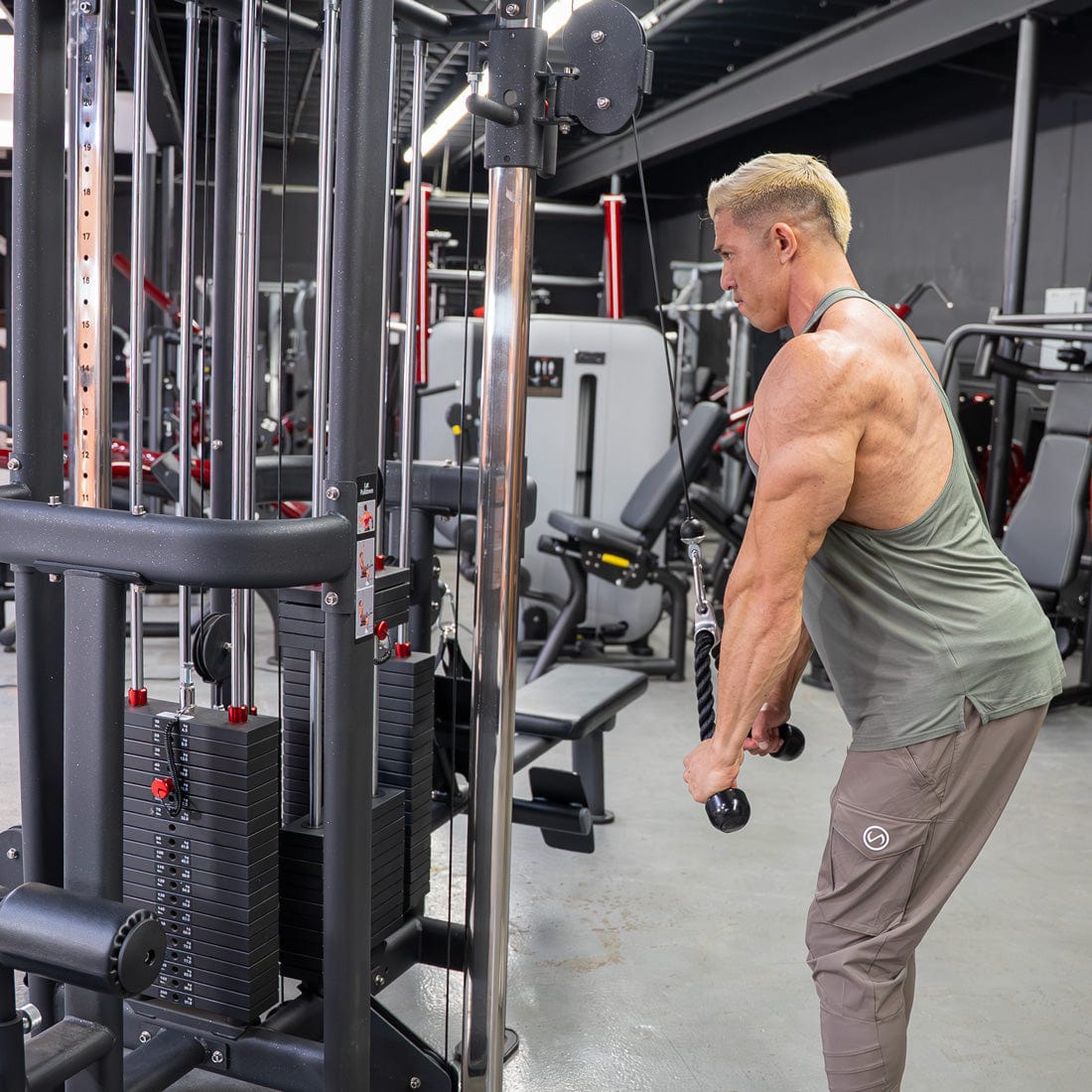 4 Stack Megatron Standard Jungle Gym - 2 Colors - Muscle D Fitness - Low Row, Lat Pulldown, Single Handle Hi/low Pulley, Double Hi/Low Pulley - Grit Grind Strength