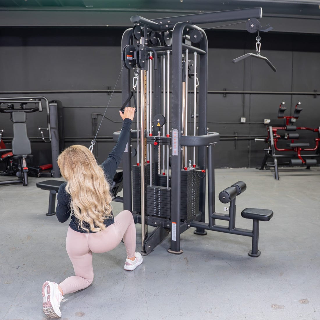 4 Stack Megatron Standard Jungle Gym - 2 Colors - Muscle D Fitness - Low Row, Lat Pulldown, Single Handle Hi/low Pulley, Double Hi/Low Pulley - Grit Grind Strength