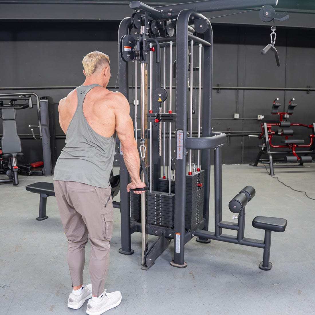 4 Stack Megatron Standard Jungle Gym - 2 Colors - Muscle D Fitness - Low Row, Lat Pulldown, Single Handle Hi/low Pulley, Double Hi/Low Pulley - Grit Grind Strength