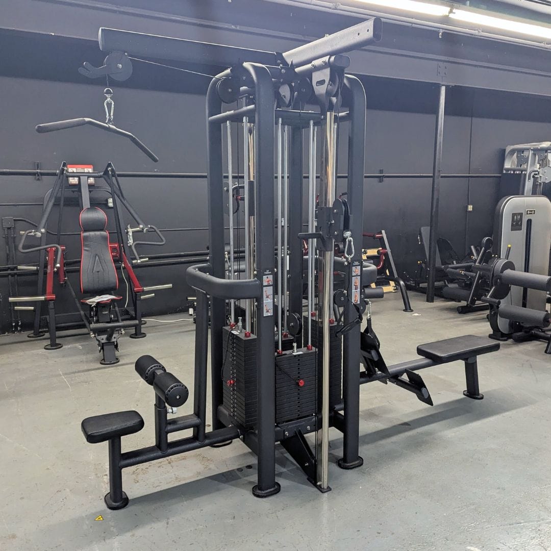 4 Stack Megatron Standard Jungle Gym - 2 Colors - Muscle D Fitness - Low Row, Lat Pulldown, Single Handle Hi/low Pulley, Double Hi/Low Pulley - Grit Grind Strength