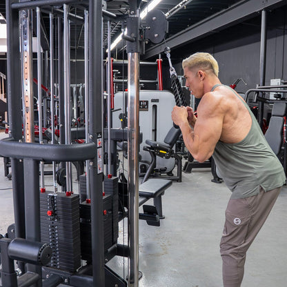 4 Stack Megatron Standard Jungle Gym - 2 Colors - Muscle D Fitness - Low Row, Lat Pulldown, Single Handle Hi/low Pulley, Double Hi/Low Pulley - Grit Grind Strength